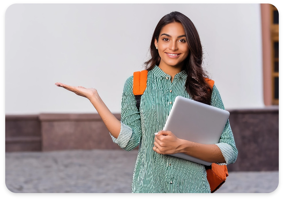 Student with laptop